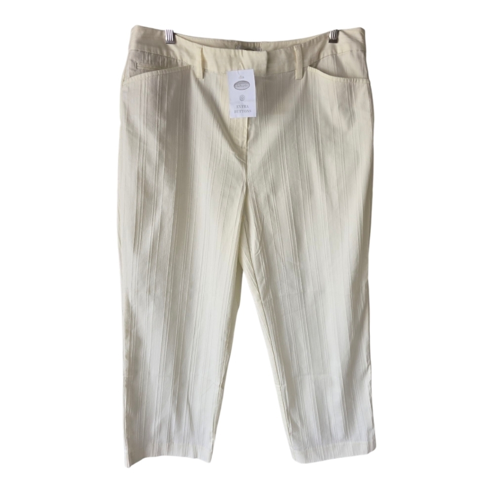 New Talbots Women’s Chatham Ankle Pants Size 14 Beige Stretch 36x28